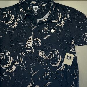 Reef Dark Leaf Print Men's Shirt